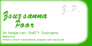 zsuzsanna poor business card